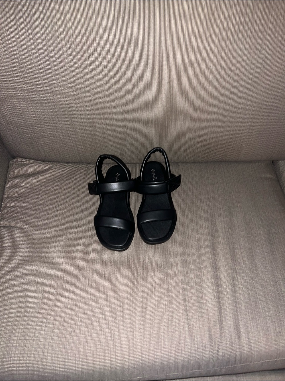 Kids Black Sandals with Adjustable Strap